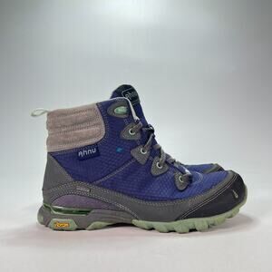 Ahnu Sugarpine Blue Gray Waterproof Hiking Boots Shoes AF2422ASAU Womens Size 7